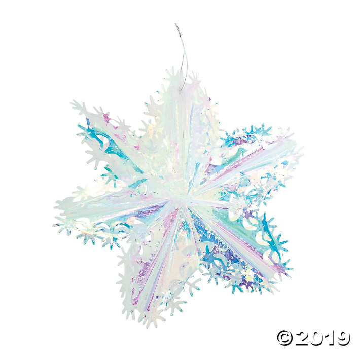 Iridescent Snowflake Star Hanging Decorations (3 Piece(s))