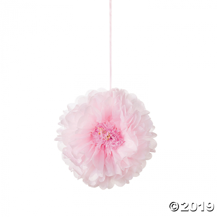 Blush Flower Hanging Tissue Paper Pom-Pom Decorations (3 Piece(s))
