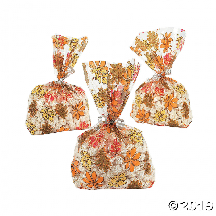 Fall Leaf Cellophane Bags (Per Dozen)