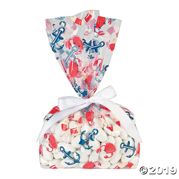 Nautical Baby Shower Cellophane Bags (Per Dozen)