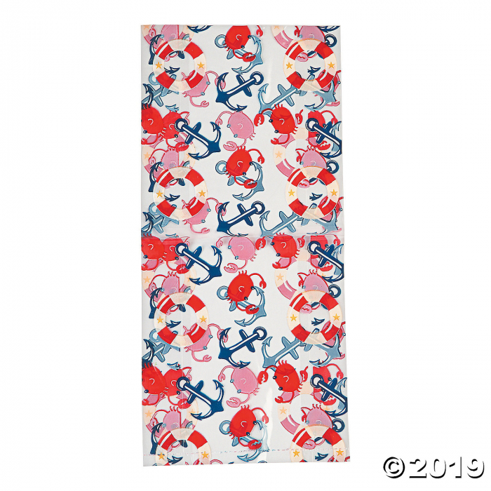 Nautical Baby Shower Cellophane Bags (Per Dozen)