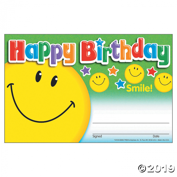 Happy Birthday Smile Awards (1 Set(s))