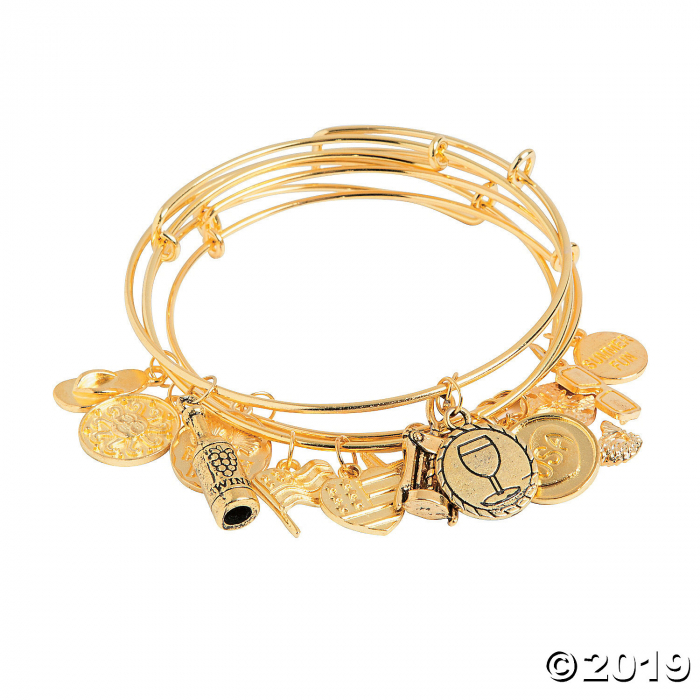 Inspiring Summer Goldtone Charms with Inspirational Tag (30 Piece(s))