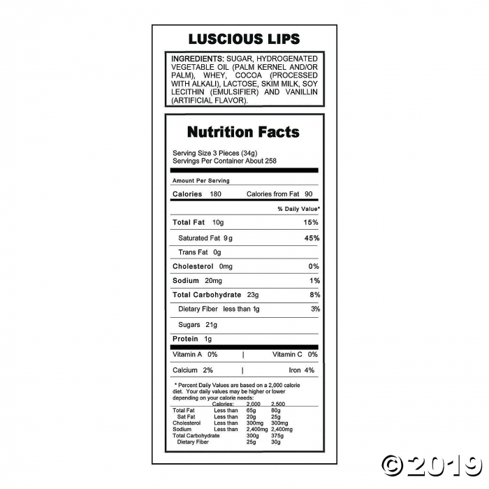 Foil-Wrapped Lips Chocolate Candy (33 Piece(s))