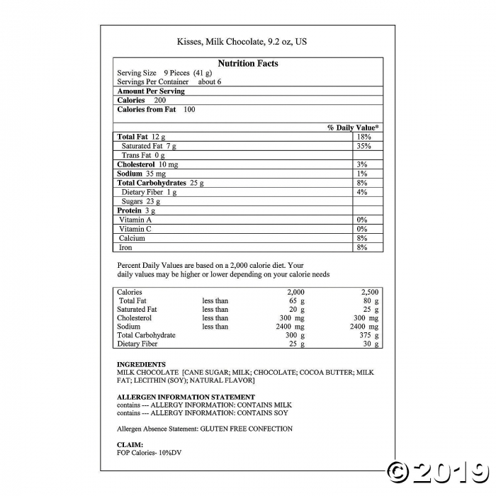 Hershey's® Kisses® Chocolate Candy (54 Piece(s))