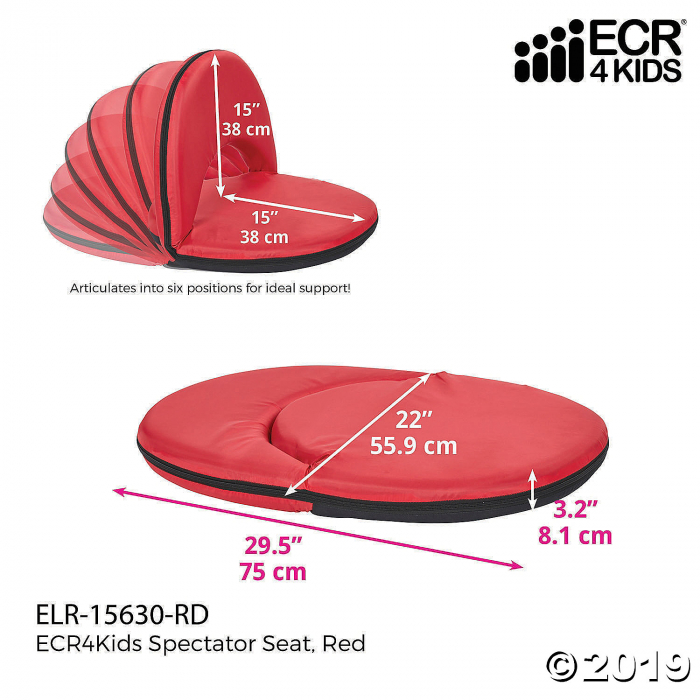 Spectator Floor Chair with Adjustable Back Support - Red (1 Unit(s))