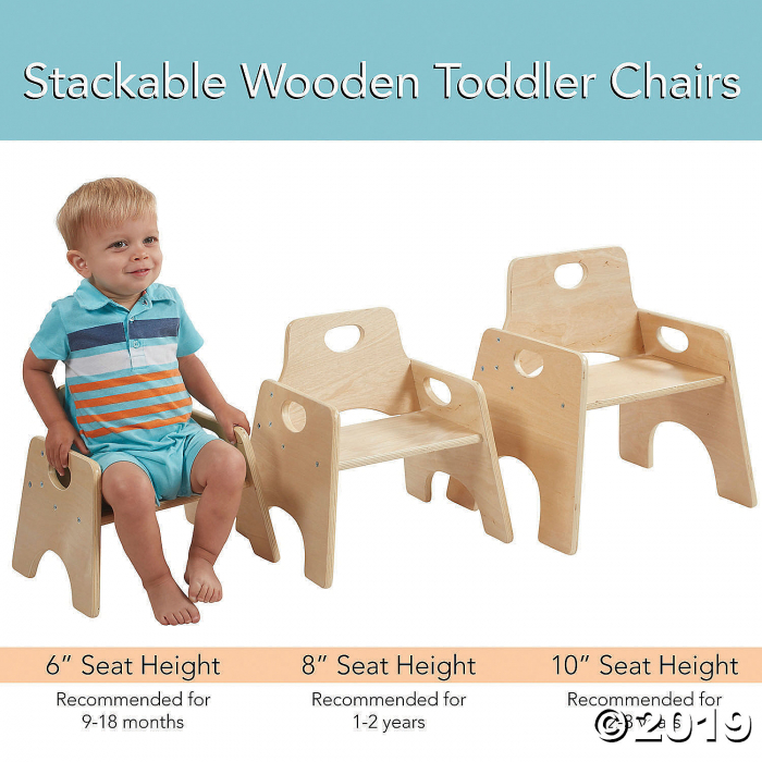6in Stackable Wooden Toddler Chair - Ready-to-Assemble - 2PK (2 Unit(s))