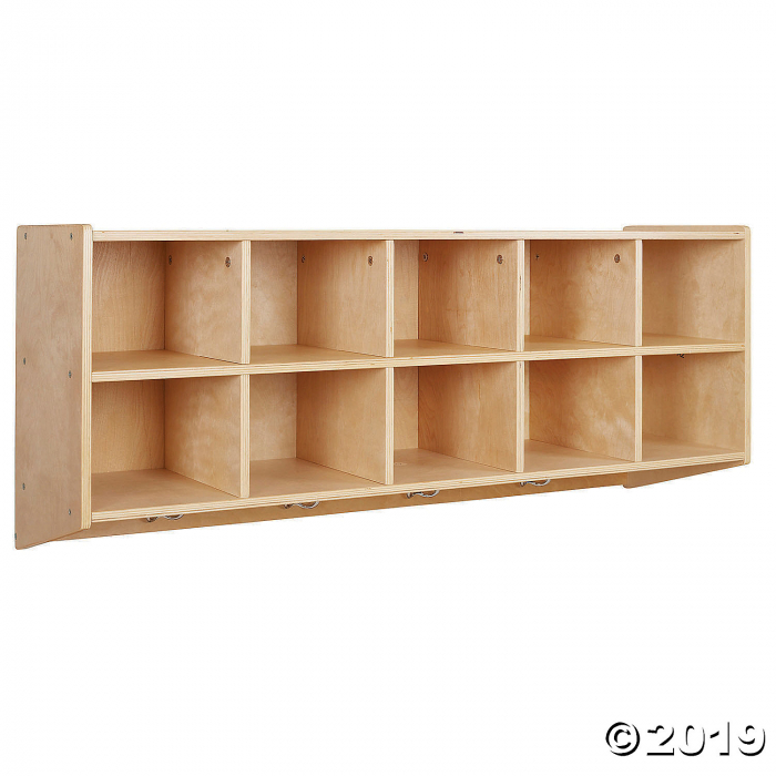 10-Section Birch Hanging Coat Locker with Bins - Clear (1 Unit(s))