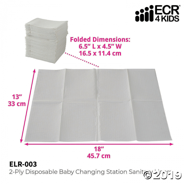2-Ply Disposable Baby Changing Station Sanitary Liners 13in x 18in 500-Pack (1 Unit(s))