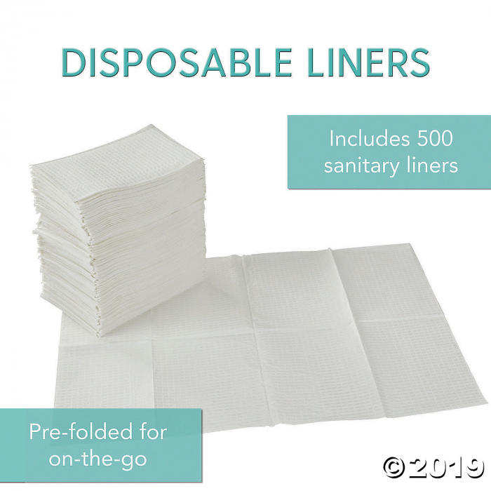 2-Ply Disposable Baby Changing Station Sanitary Liners 13in x 18in 500-Pack (1 Unit(s))