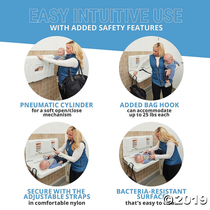 Horizontal Diaper Changing Station with 500 Disposable Sanitary Liners (1 Unit(s))