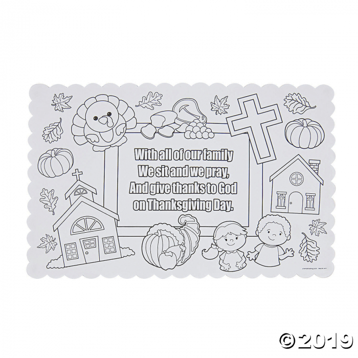 Color Your Own Thanksgiving Prayer Placemats (Per Dozen)