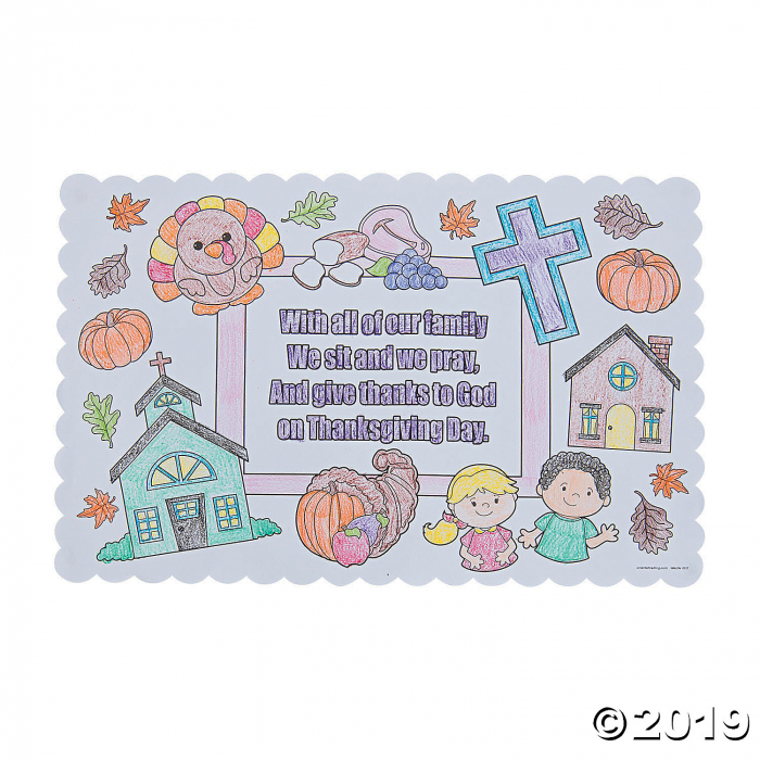 Color Your Own Thanksgiving Prayer Placemats (Per Dozen)