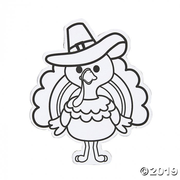Color Your Own Thanksgiving Turkey Magnets (Per Dozen)