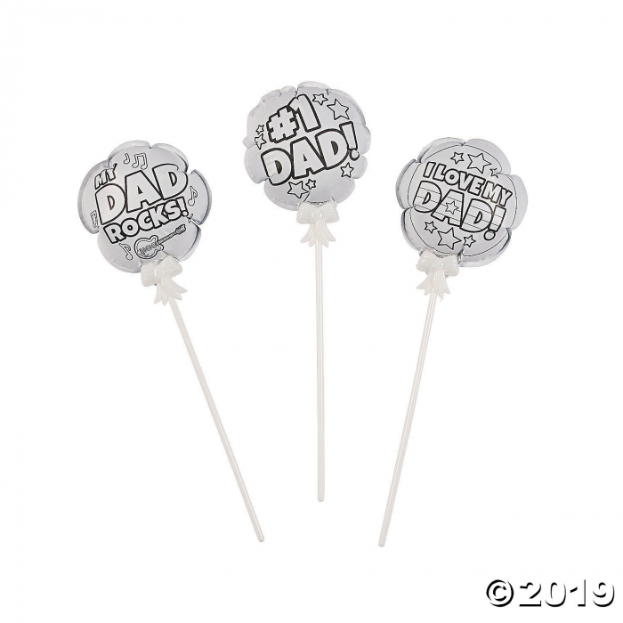 Color Your Own Self-Inflating Father's Day Mylar Balloons (Per Dozen)