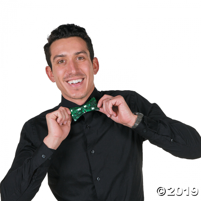 Green Sequin Bow Ties (Per Dozen)