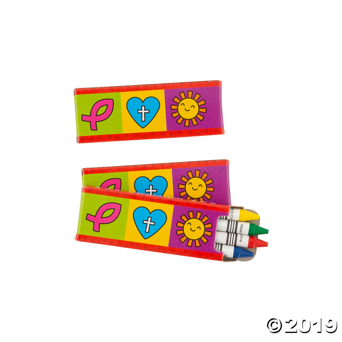 4-Color Religious Valentine's Day Crayons - 24 Boxes (24 Piece(s))
