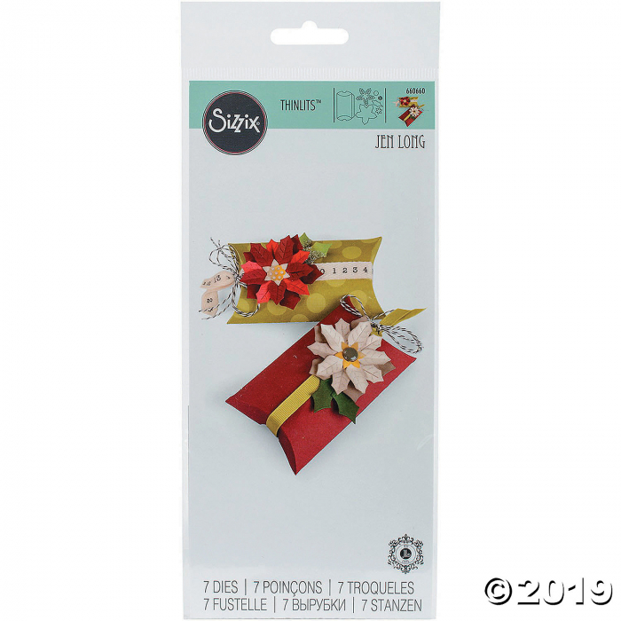 Jen Long Sizzix® Thinlits Poinsettias & Pillow Box Cutting Dies (1 Set(s))