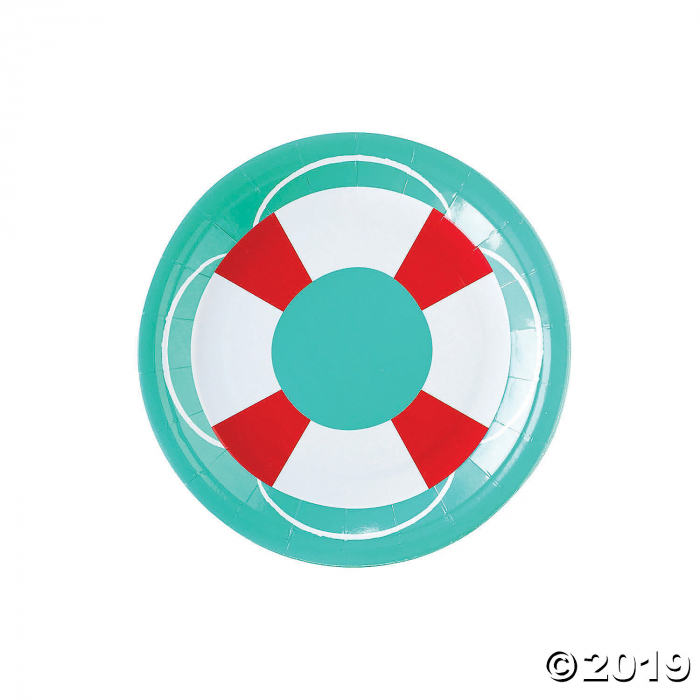 My Mind's Eye Pool Party Preserver Paper Dinner Plates (Per Dozen)