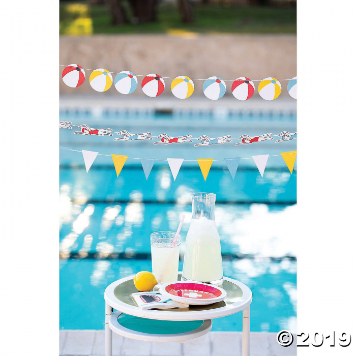 My Mind's Eye Pool Party Preserver Paper Dinner Plates (Per Dozen)