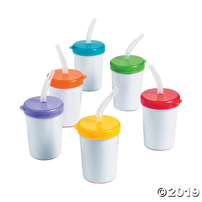 DIY Cups With Lids & Straws - 48 pcs.