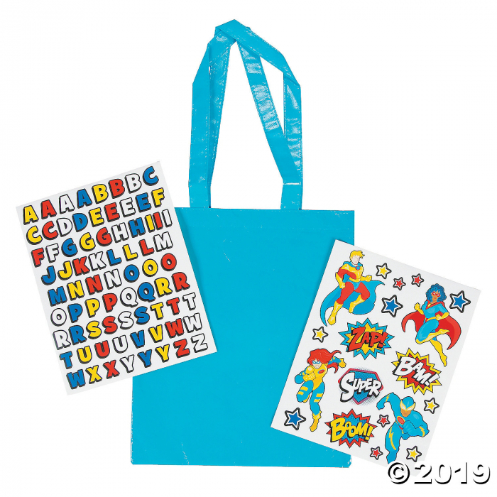 Superhero Laminated Tote Bag Craft Kit (Makes 6)
