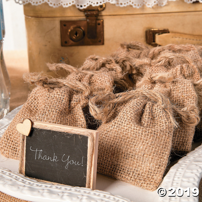 Mini Burlap Drawstring Bags (Per Dozen)