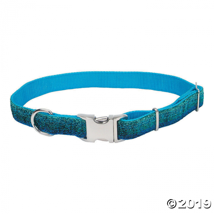 Pet Attire Sparkles Adjustable Dog Collar with Metal Buckle - Blue (1 Piece(s))