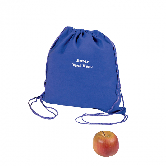 Personalized Large Bright Canvas Drawstring Bags (Per Dozen)
