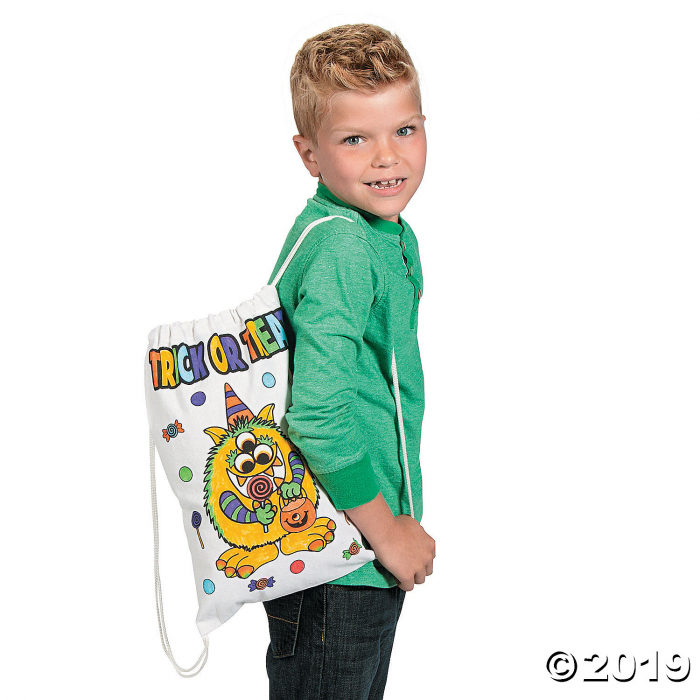 Color Your Own Medium Trick-or-Treat Drawstring Bags (Per Dozen)