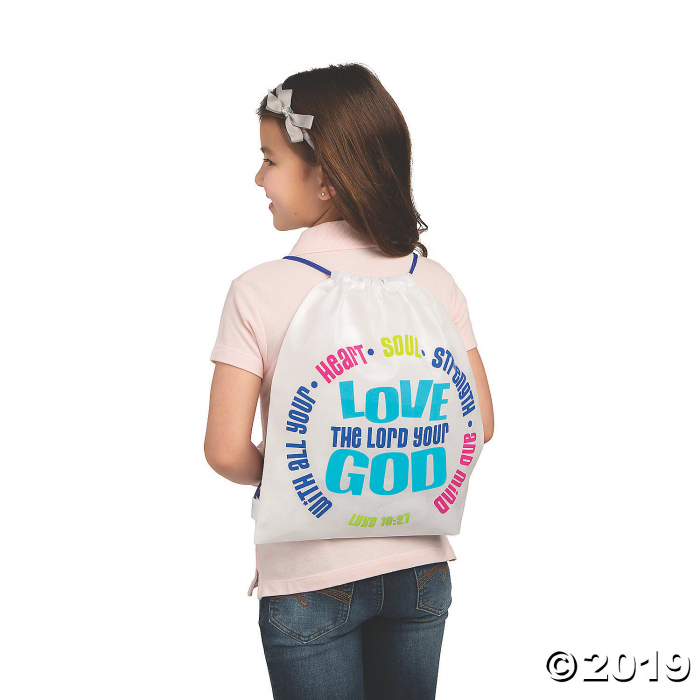 Love Your God Drawstring Bags (Per Dozen)