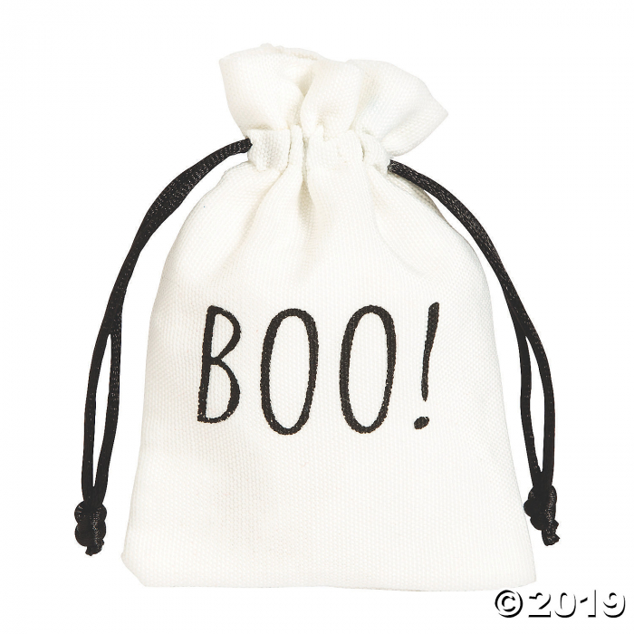 Mini Boo Canvas Drawstring Bags (Per Dozen)