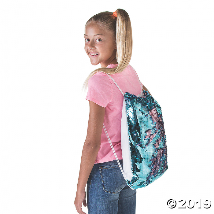 Reversible Sequin Two-Tone Drawstring Bag (1 Piece(s))