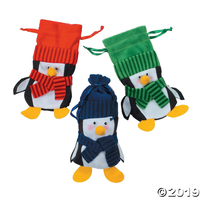 Large Penguin Drawstring Bags (Per Dozen)