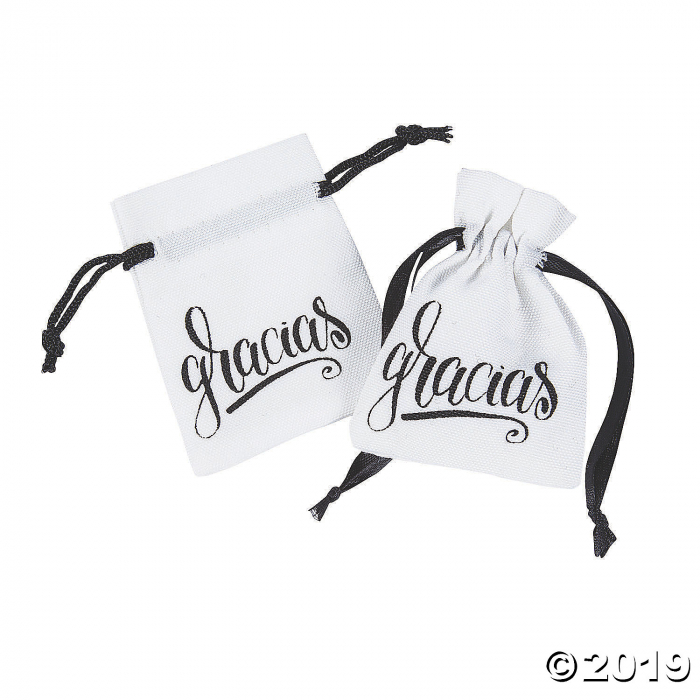 Mini Gracias Drawstring Favor Bags (Per Dozen)