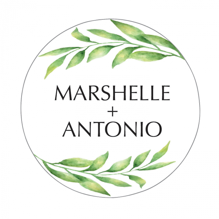 Personalized Spring Greenery Favor Stickers (144 Piece(s))