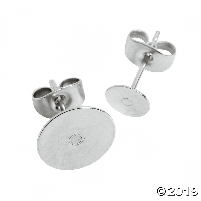 Silvertone Earring Posts (50 Piece(s))