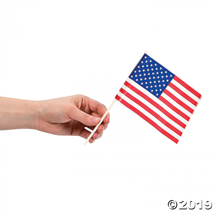 Small Plastic American Flags (72 Piece(s))