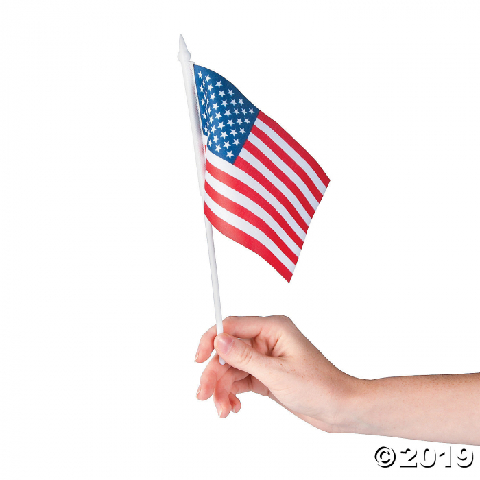 Small American Flags on Plastic Sticks - 6" x 4 (Per Dozen)