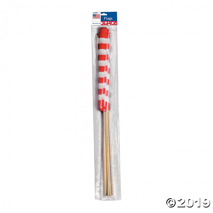 Large Plastic American Flags - 18" x 11 (Per Dozen)