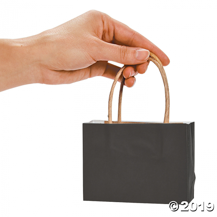 Mini Black Kraft Paper Gift Bags (Per Dozen)