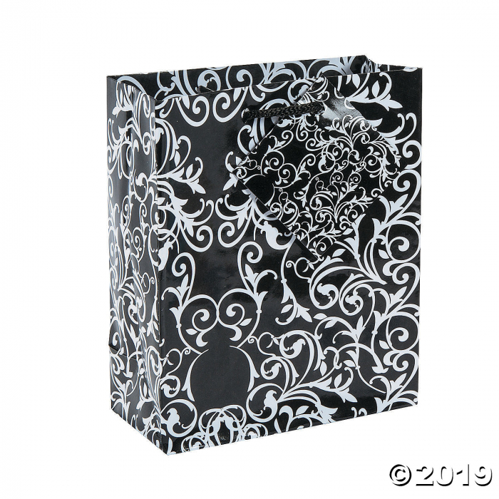 Small Black & White Wedding Gift Bags (Per Dozen)