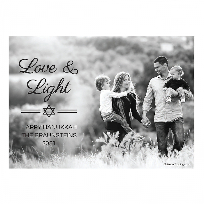 Custom Photo Love & Light Hanukkah Cards (25 Piece(s))