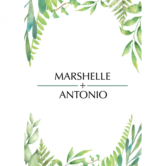 Personalized Spring Greenery Favor Fans (Per Dozen)