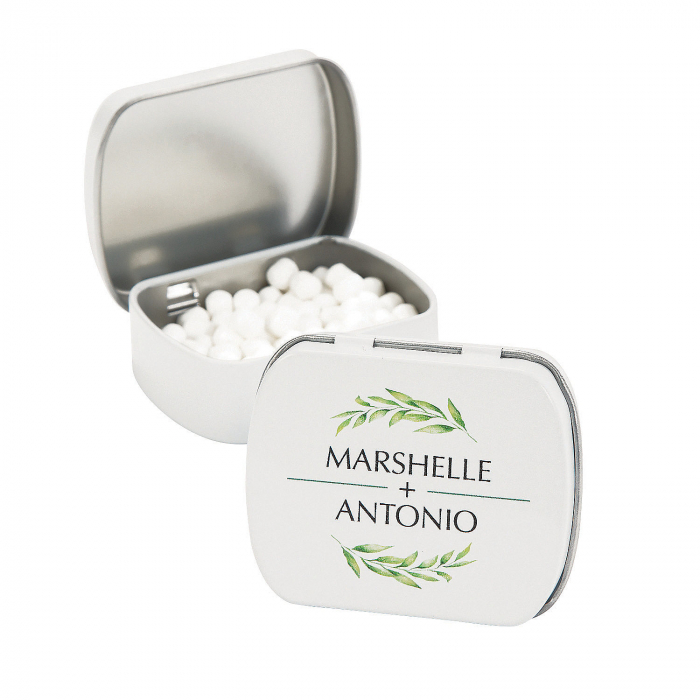 Personalized Spring Greenery Mint Tins (24 Piece(s))