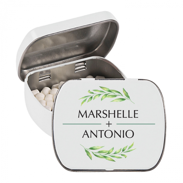 Personalized Spring Greenery Mint Tins (24 Piece(s))