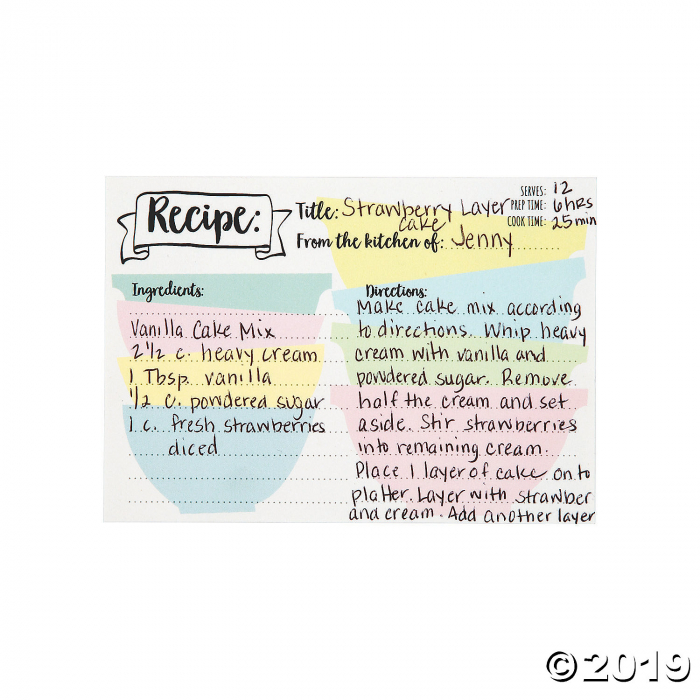 Bridal Shower Recipe Cards (24 Piece(s))