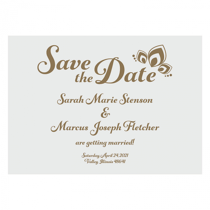 Custom Photo Peacock Inspired Save the Date Cards (25 Piece(s))