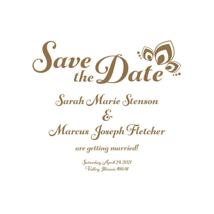 Custom Photo Peacock Inspired Save the Date Cards (25 Piece(s))