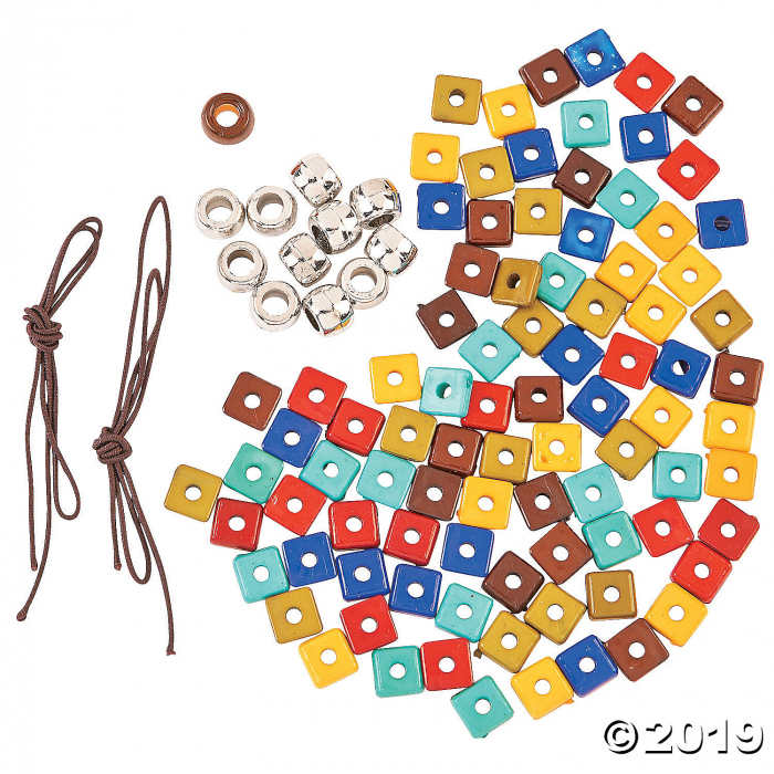 Flat Square Bead Stretchy Bracelet Craft Kit (Makes 2)
